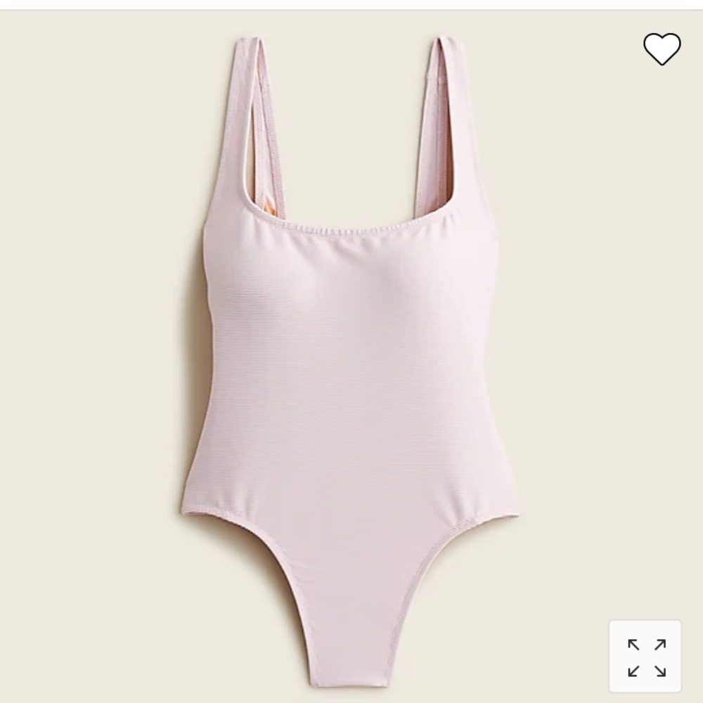 NWT J. Crew Bathing Suit Pink Blossom Square neck Ribbed One Piece Size 10